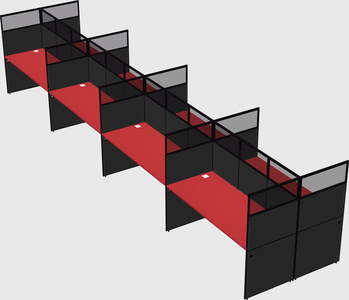 Shared rectangular cubicle