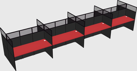 Shared rectangular cubicle