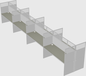 Shared rectangular cubicle