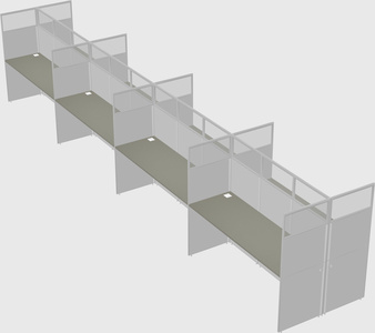 Shared rectangular cubicle