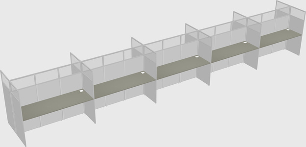Shared rectangular cubicle