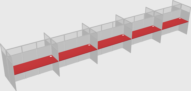 Shared rectangular cubicle
