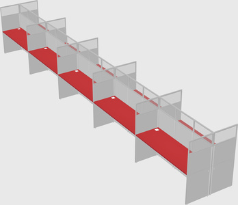 Shared rectangular cubicle