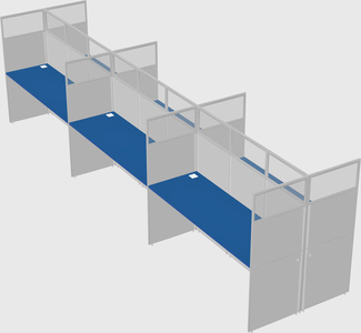 Shared rectangular cubicle