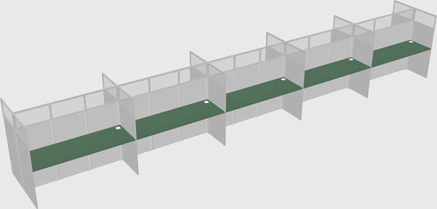 Shared rectangular cubicle