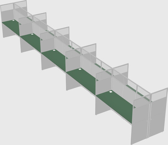 Shared rectangular cubicle