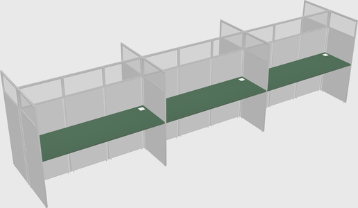 Shared rectangular cubicle