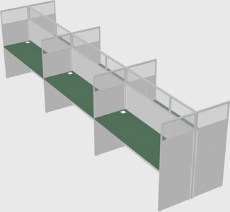 Shared rectangular cubicle