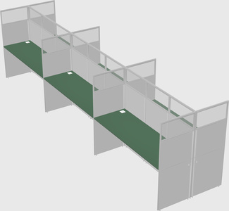 Shared rectangular cubicle
