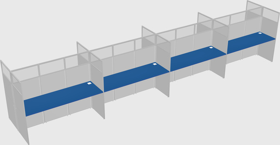 Shared rectangular cubicle