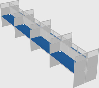 Shared rectangular cubicle