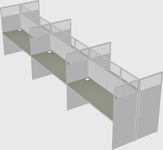 Shared rectangular cubicle
