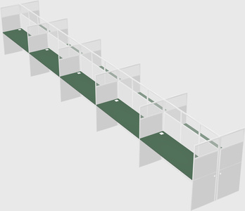 Shared rectangular cubicle