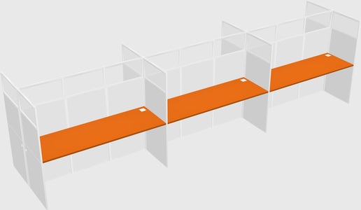Shared rectangular cubicle