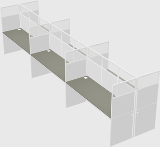 Shared rectangular cubicle