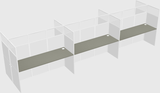 Shared rectangular cubicle