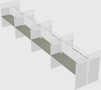 Shared rectangular cubicle