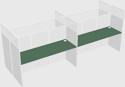 Shared rectangular cubicle