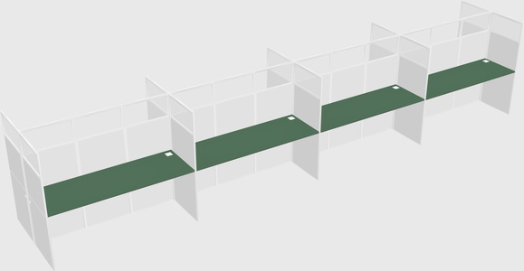 Shared rectangular cubicle