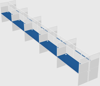 Shared rectangular cubicle