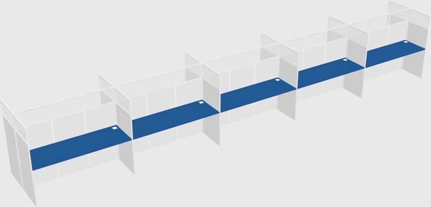 Shared rectangular cubicle