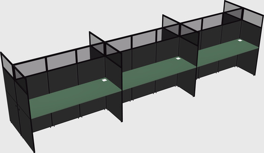 Shared rectangular cubicle