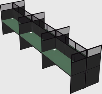 Shared rectangular cubicle