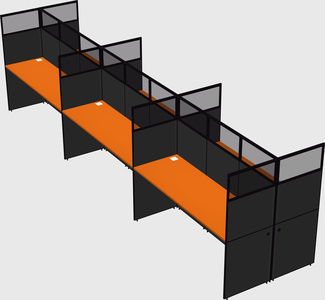 Shared rectangular cubicle