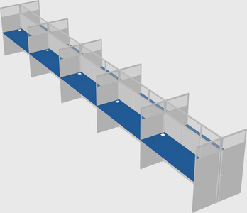 Shared rectangular cubicle