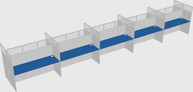 Shared rectangular cubicle