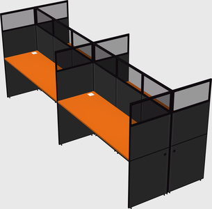 Shared rectangular cubicle