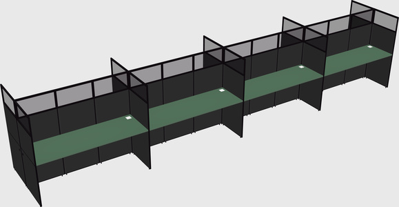 Shared rectangular cubicle