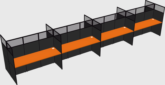 Shared rectangular cubicle