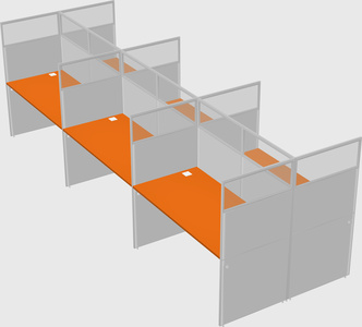 Shared rectangular cubicle