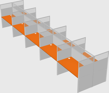 Shared rectangular cubicle