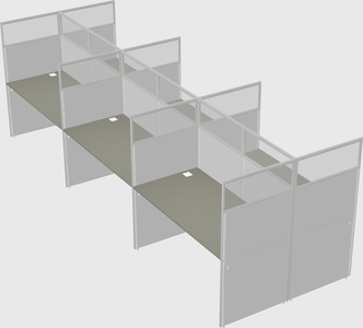 Shared rectangular cubicle