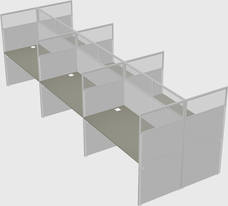 Shared rectangular cubicle