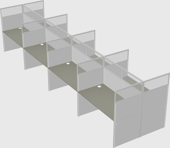 Shared rectangular cubicle