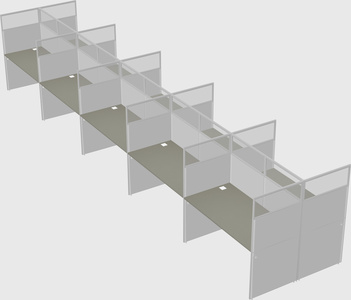 Shared rectangular cubicle