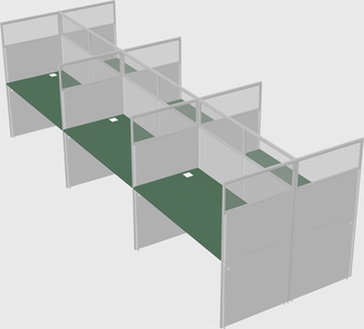 Shared rectangular cubicle