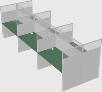 Shared rectangular cubicle