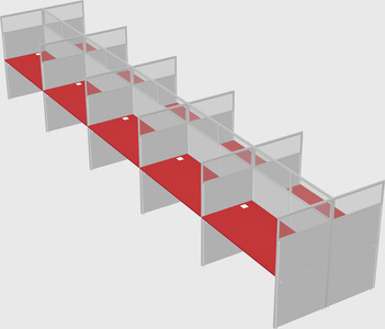 Shared rectangular cubicle