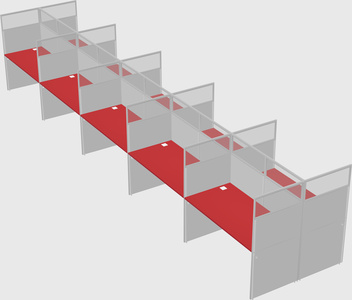 Shared rectangular cubicle