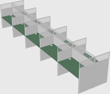 Shared rectangular cubicle