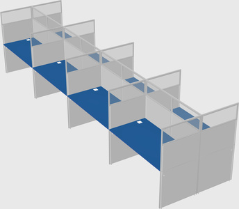 Shared rectangular cubicle