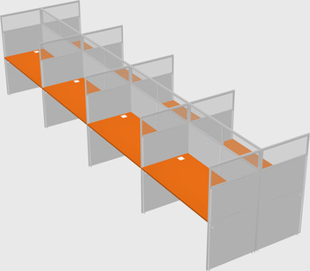 Shared rectangular cubicle