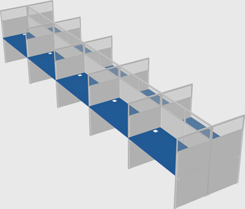 Shared rectangular cubicle