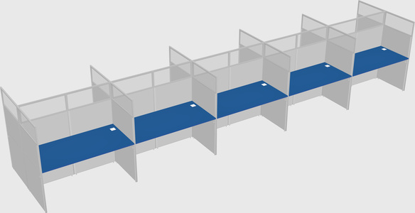 Shared rectangular cubicle