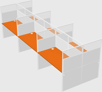 Shared rectangular cubicle