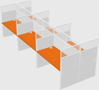 Shared rectangular cubicle
